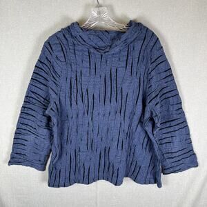 Habitat Cowl Neck Sweater Size XL Fits Medium / Large Also Blue Textured 3D Top